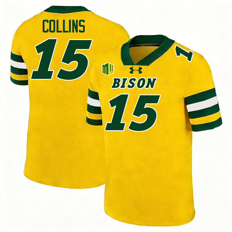 North Dakota State Bison #15 Mekhi Collins College Football Jerseys,Uniforms-Gold